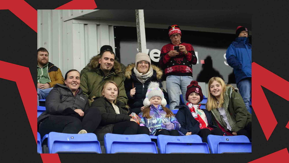 Lincoln City supporters back their team at Shrewsbury Town.