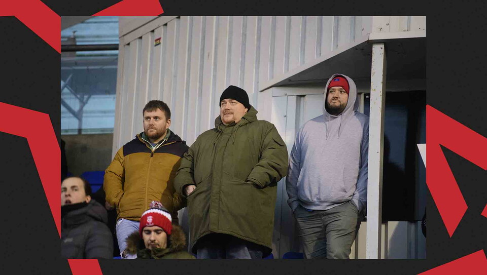 Lincoln City supporters back their team at Shrewsbury Town.