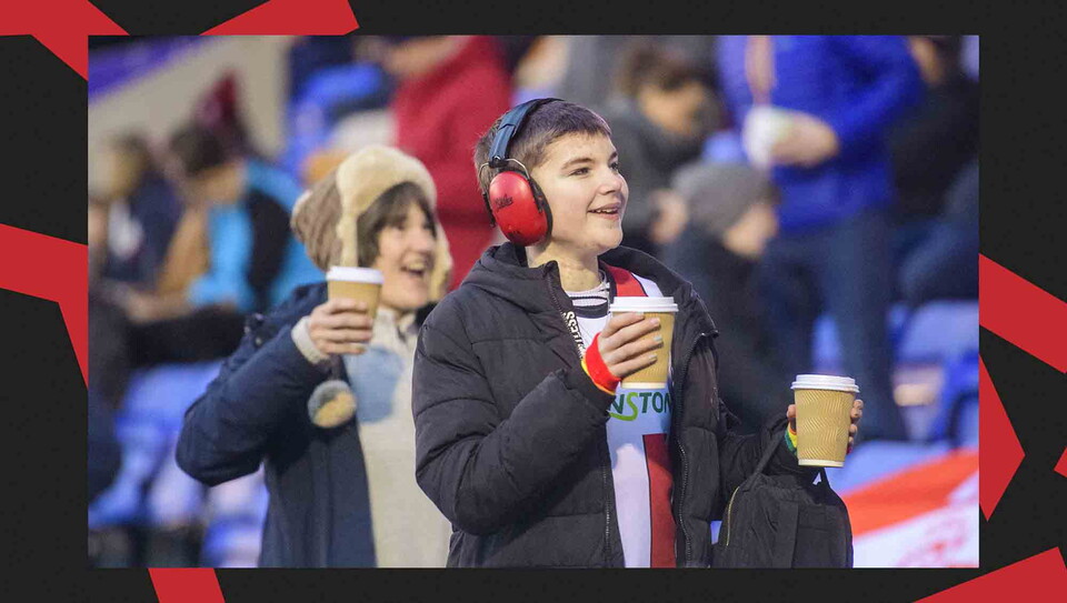 Lincoln City supporters back their team at Shrewsbury Town.