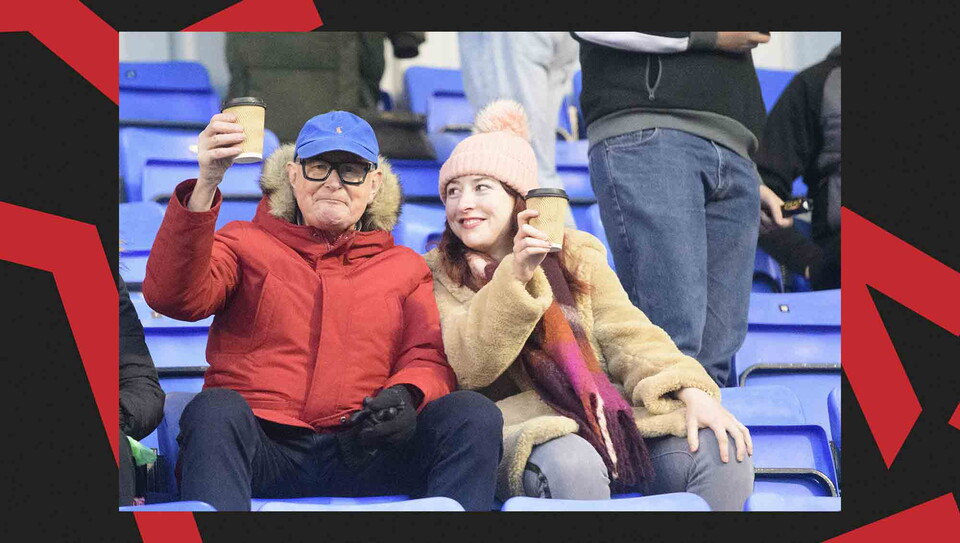 Lincoln City supporters back their team at Shrewsbury Town.