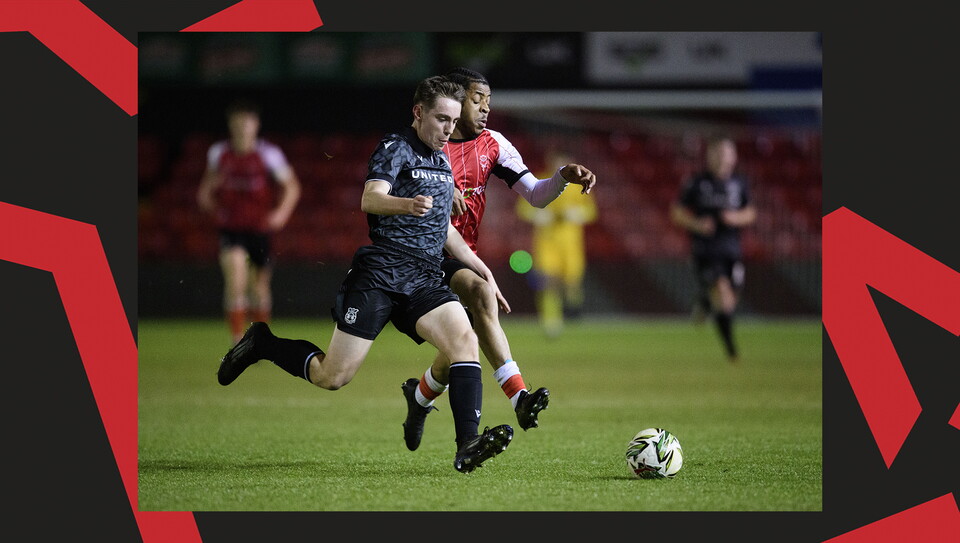 A match action image from Lincoln City U18s 4-2 win over their Wrexham equivalents.