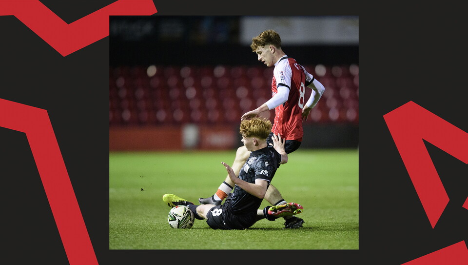 A match action image from Lincoln City U18s 4-2 win over their Wrexham equivalents.