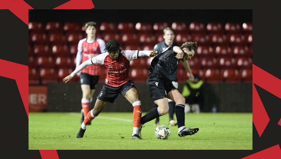 A match action image from Lincoln City U18s 4-2 win over their Wrexham equivalents.