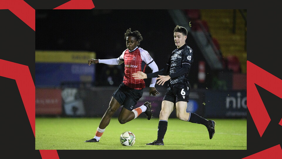 A match action image from Lincoln City U18s 4-2 win over their Wrexham equivalents.