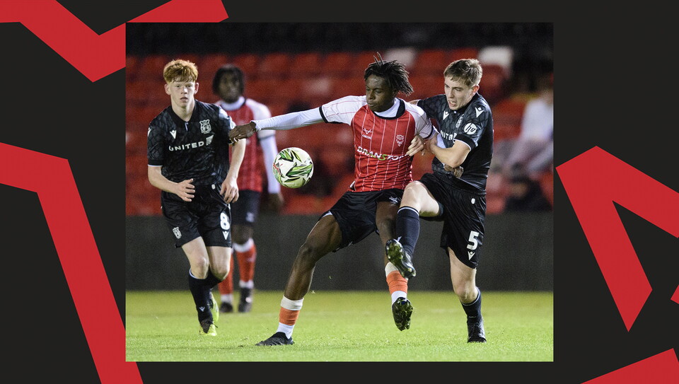 A match action image from Lincoln City U18s 4-2 win over their Wrexham equivalents.