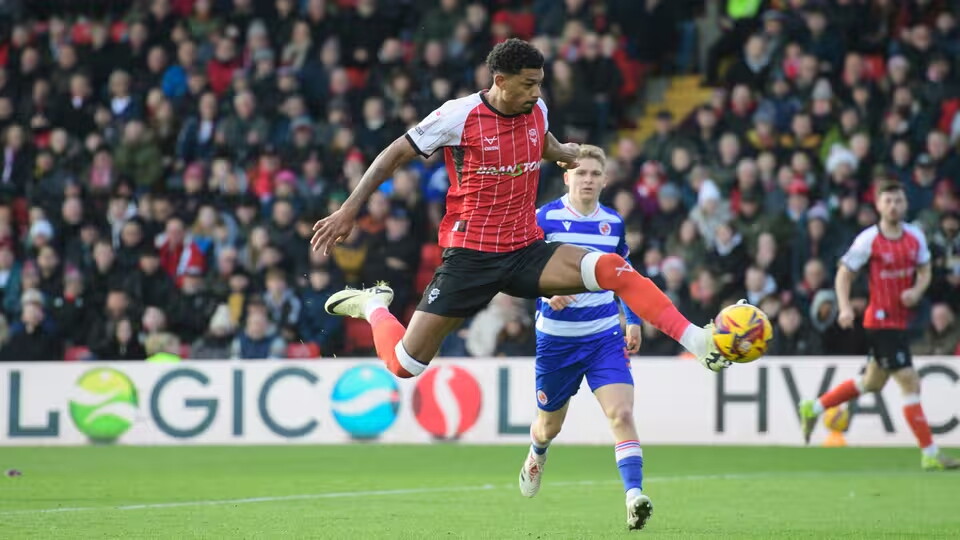 Reeco Hackett fires in the second goal against Reading