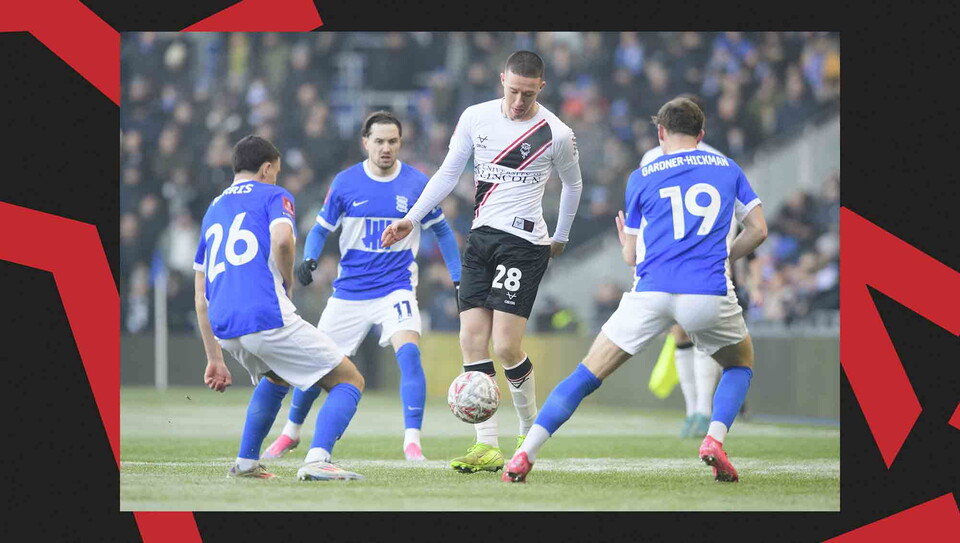 A match action image from Birmingham City v Lincoln City