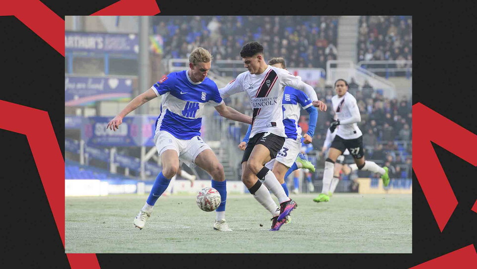 A match action image from Birmingham City v Lincoln City