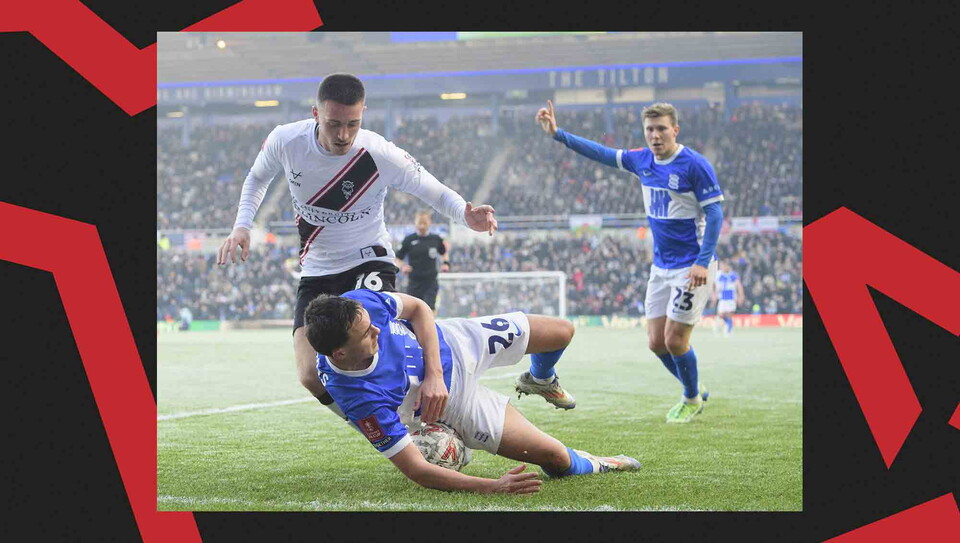 A match action image from Birmingham City v Lincoln City