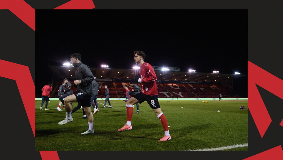 A match action image from City's home game against Blackpool at the LNER Stadium.