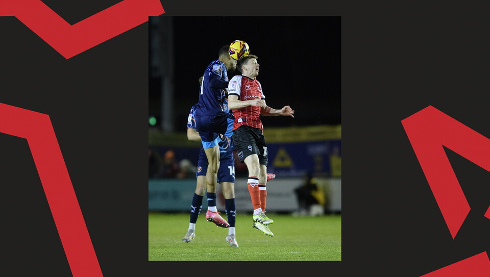 A match action image from City's home game against Blackpool at the LNER Stadium.