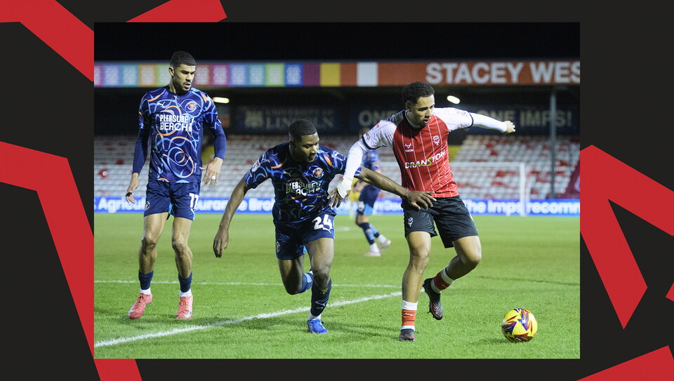A match action image from City's home game against Blackpool at the LNER Stadium.