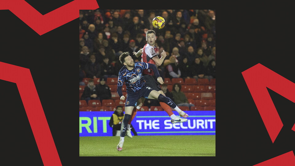A match action image from City's home game against Blackpool at the LNER Stadium.