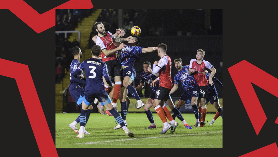 A match action image from City's home game against Blackpool at the LNER Stadium.