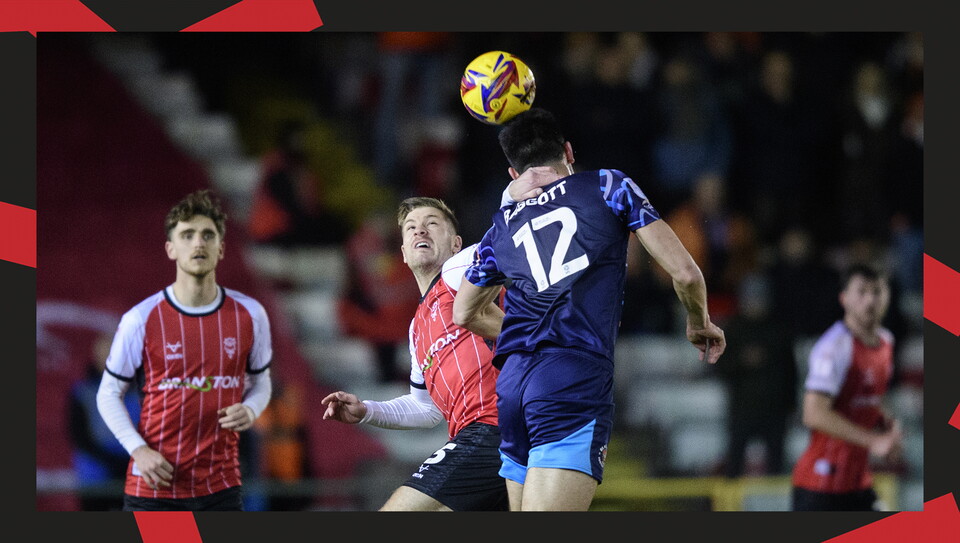 A match action image from City's home game against Blackpool at the LNER Stadium.