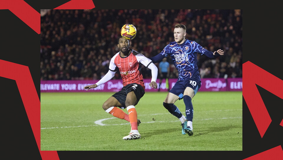 A match action image from City's home game against Blackpool at the LNER Stadium.