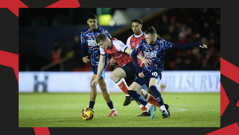 A match action image from City's home game against Blackpool at the LNER Stadium.