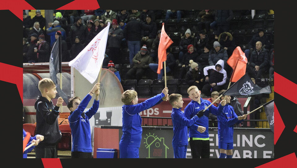 A matchday experience image from Lincoln City's home game against Blackpool.