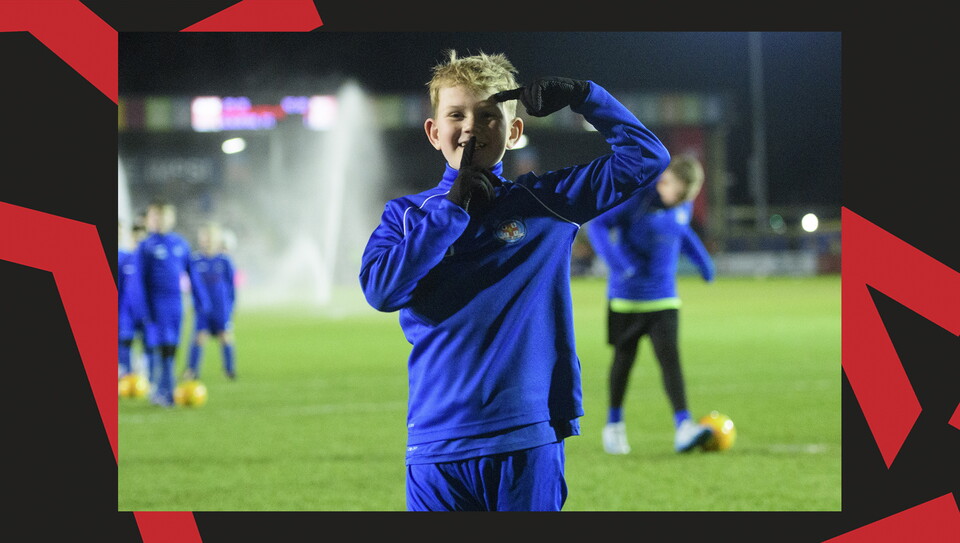 A matchday experience image from Lincoln City's home game against Blackpool.