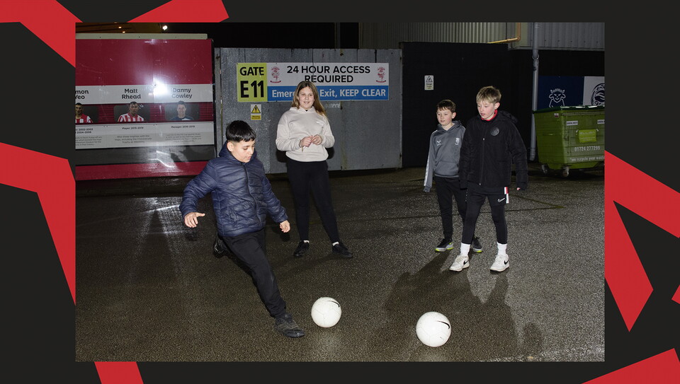 A fan image from City's home game against Blackpool at the LNER Stadium.