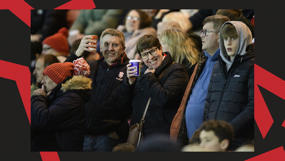 A fan image from City's home game against Blackpool at the LNER Stadium.