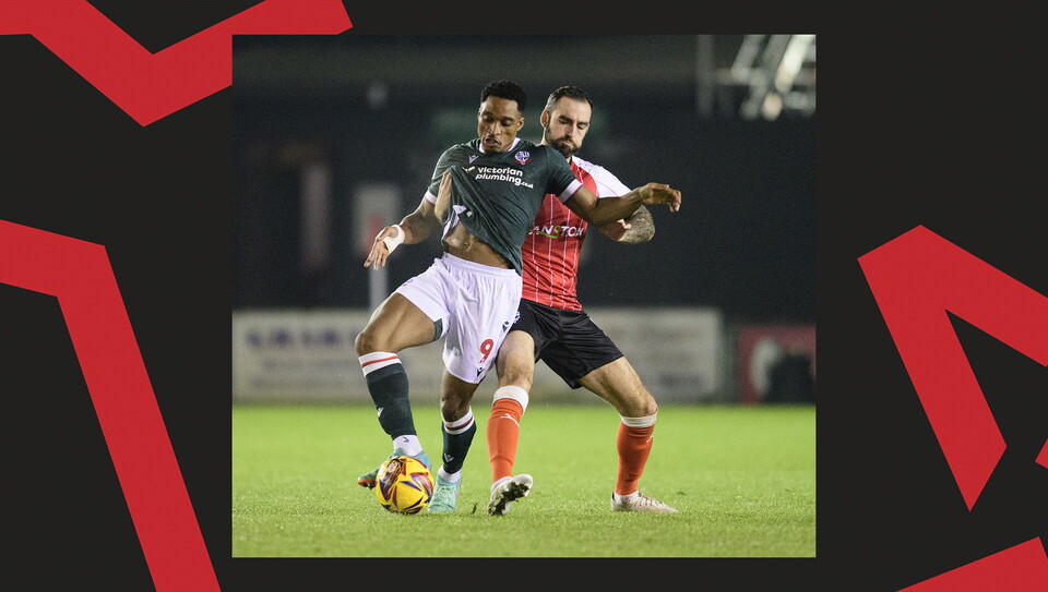 A match action image from Lincoln's home game against Bolton Wanderers