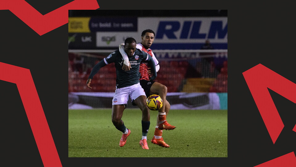 A match action image from Lincoln's home game against Bolton Wanderers