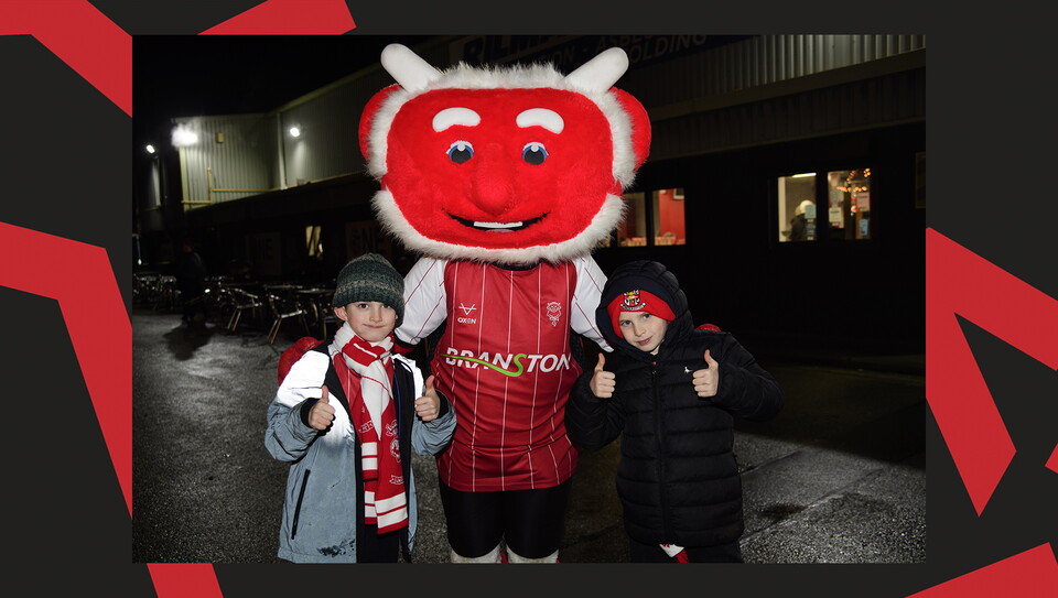 A fan image from Lincoln's home game against Bolton Wanderers