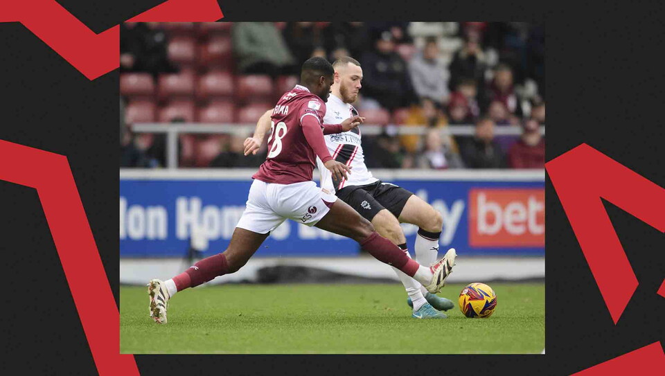 A match action image from City's away game at Northampton Town.