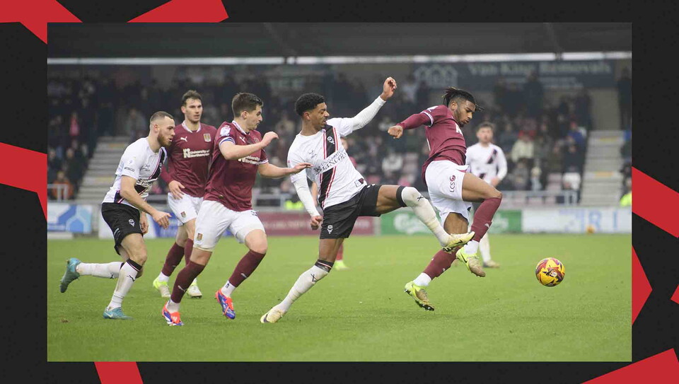 A match action image from City's away game at Northampton Town.