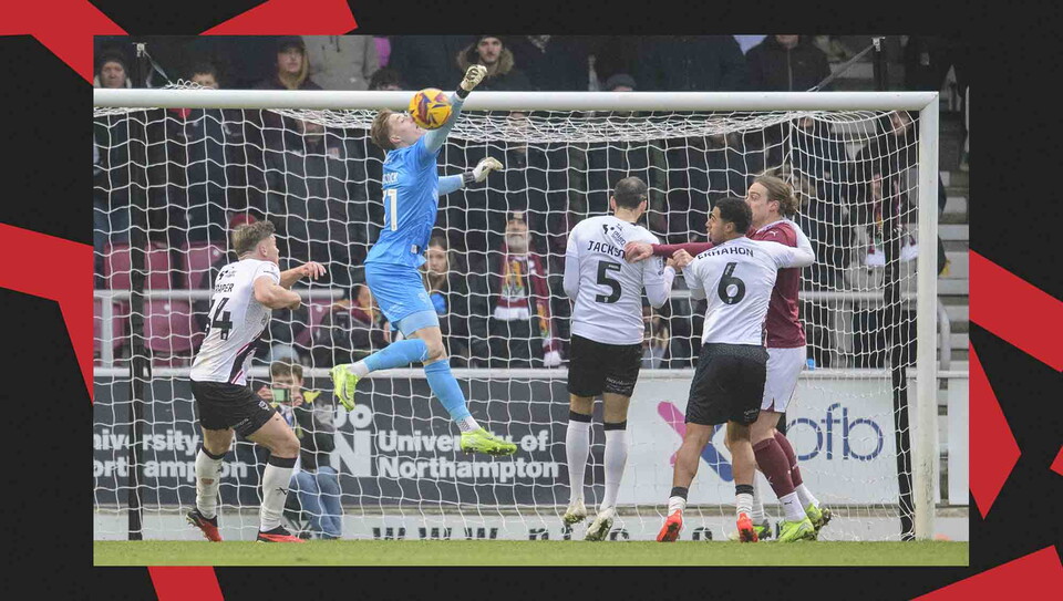 A match action image from City's away game at Northampton Town.