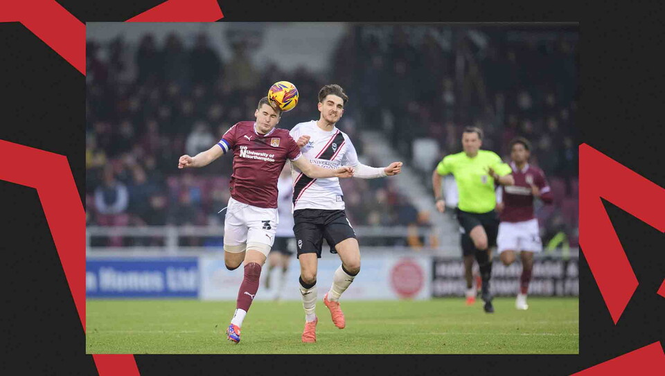 A match action image from City's away game at Northampton Town.