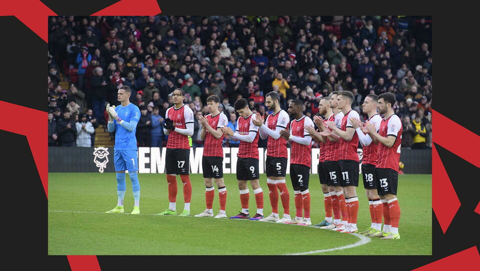 A match action image from Lincoln City vs Rotherham United.
