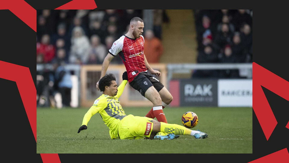 A match action image from Lincoln City vs Rotherham United.