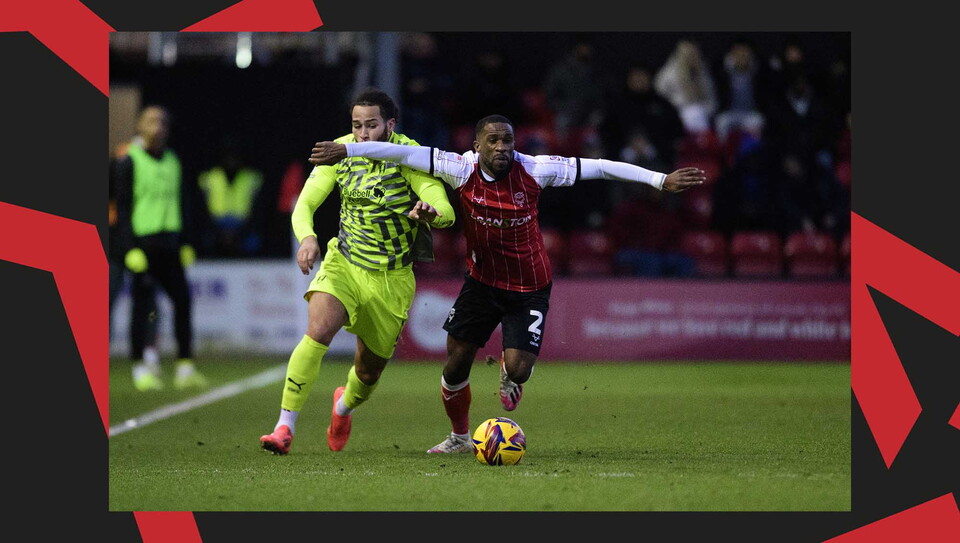 A match action image from Lincoln City vs Rotherham United.