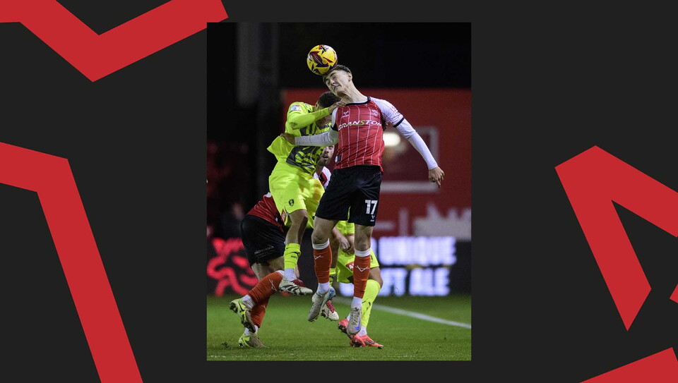 A match action image from Lincoln City vs Rotherham United.