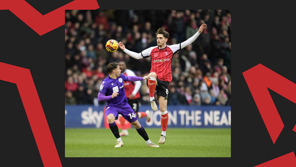 A match action image from Lincoln's 0-0 home draw against Stevenage.