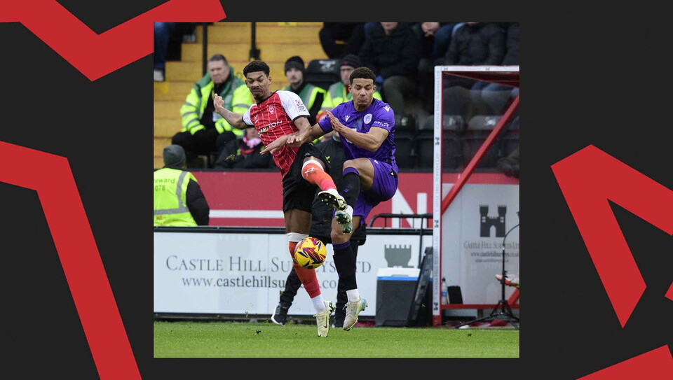 A match action image from Lincoln's 0-0 home draw against Stevenage.