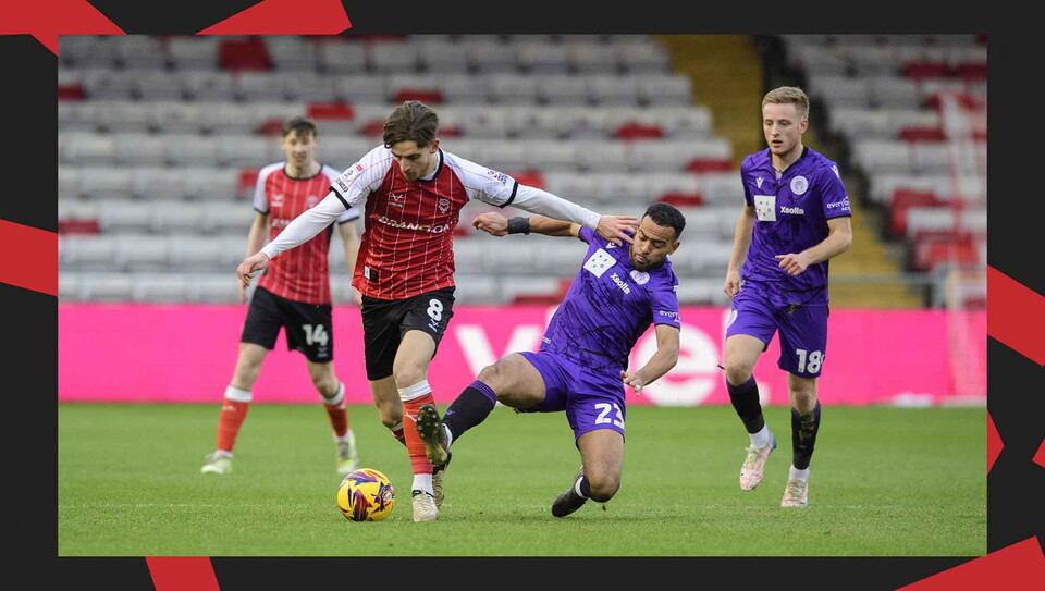 A match action image from Lincoln's 0-0 home draw against Stevenage.
