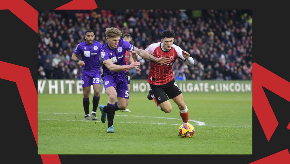A match action image from Lincoln's 0-0 home draw against Stevenage.