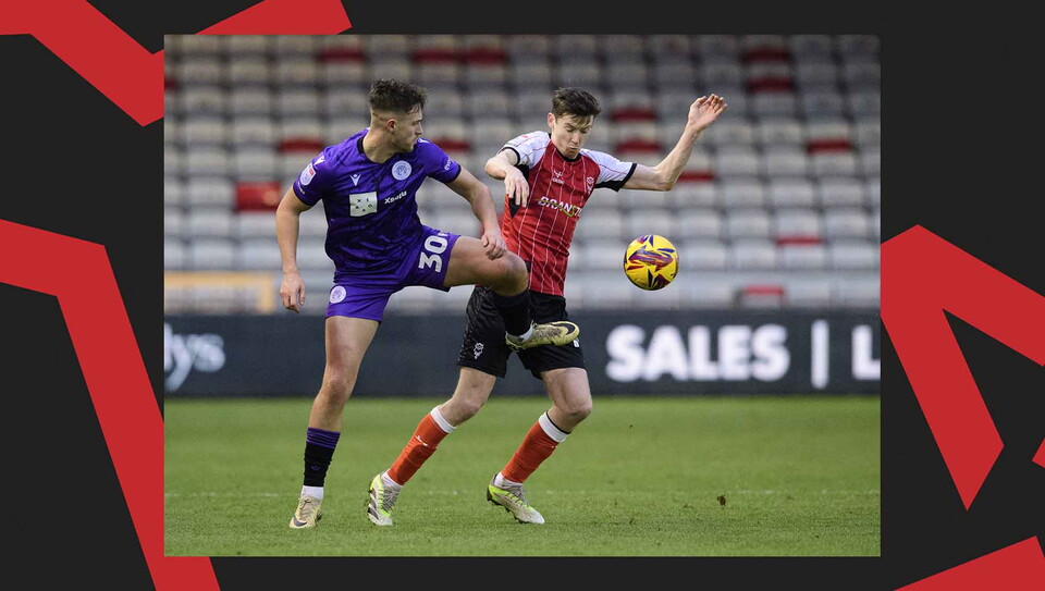 A match action image from Lincoln's 0-0 home draw against Stevenage.