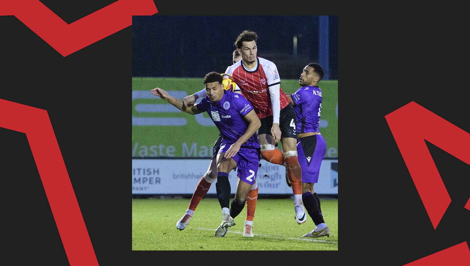 A match action image from Lincoln's 0-0 home draw against Stevenage.