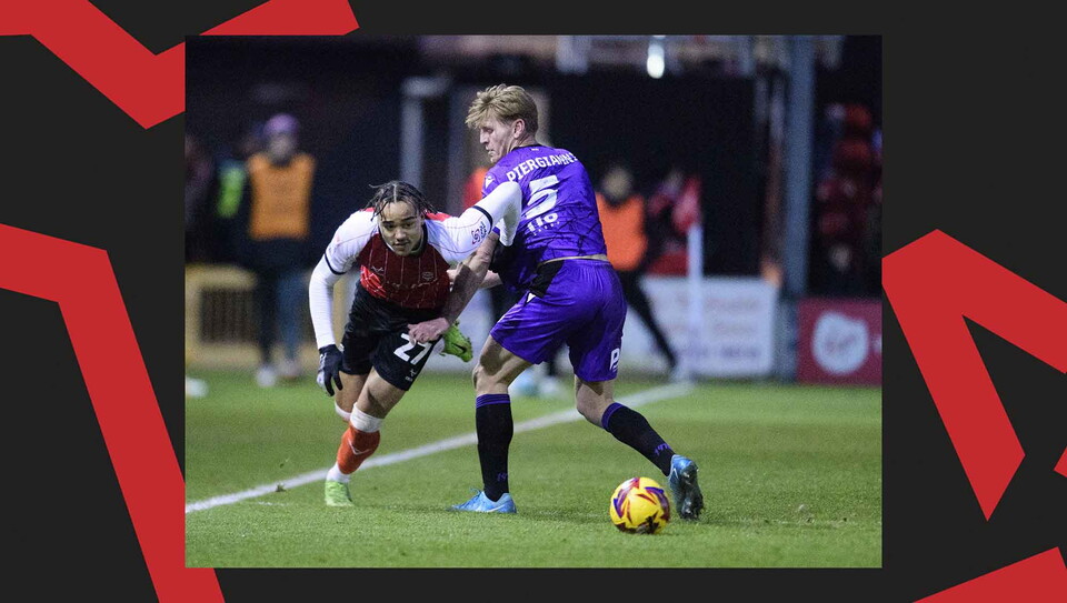 A match action image from Lincoln's 0-0 home draw against Stevenage.