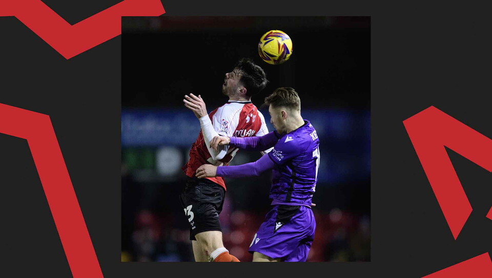 A match action image from Lincoln's 0-0 home draw against Stevenage.