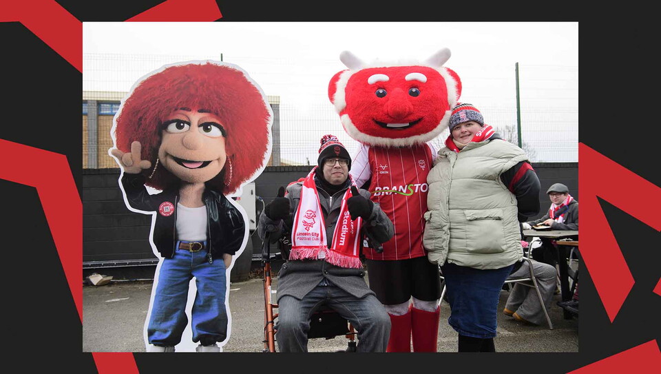 A fans image from Lincoln's 0-0 home draw against Stevenage.
