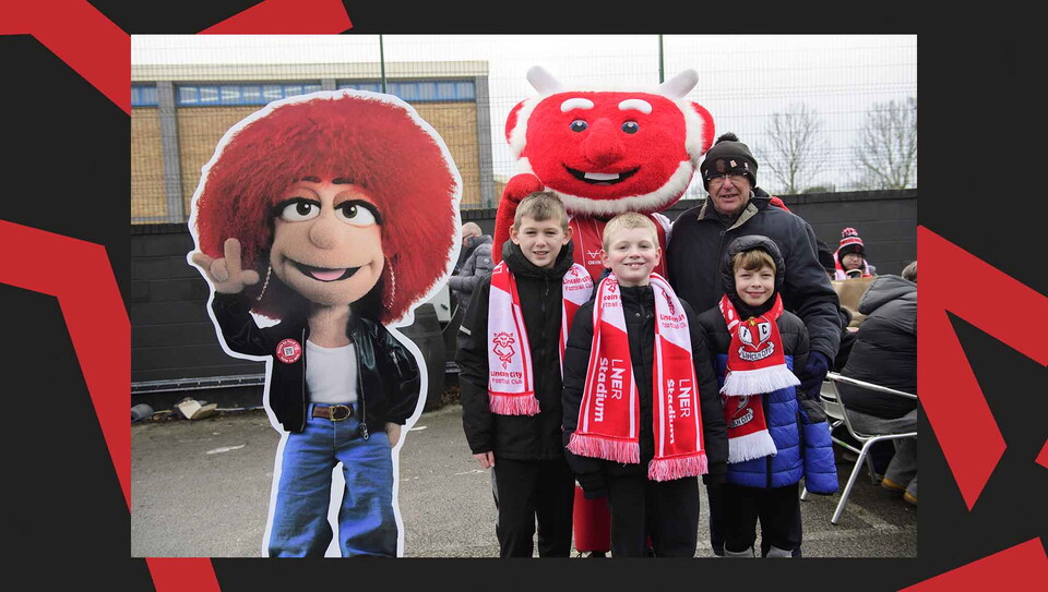 A fans image from Lincoln's 0-0 home draw against Stevenage.