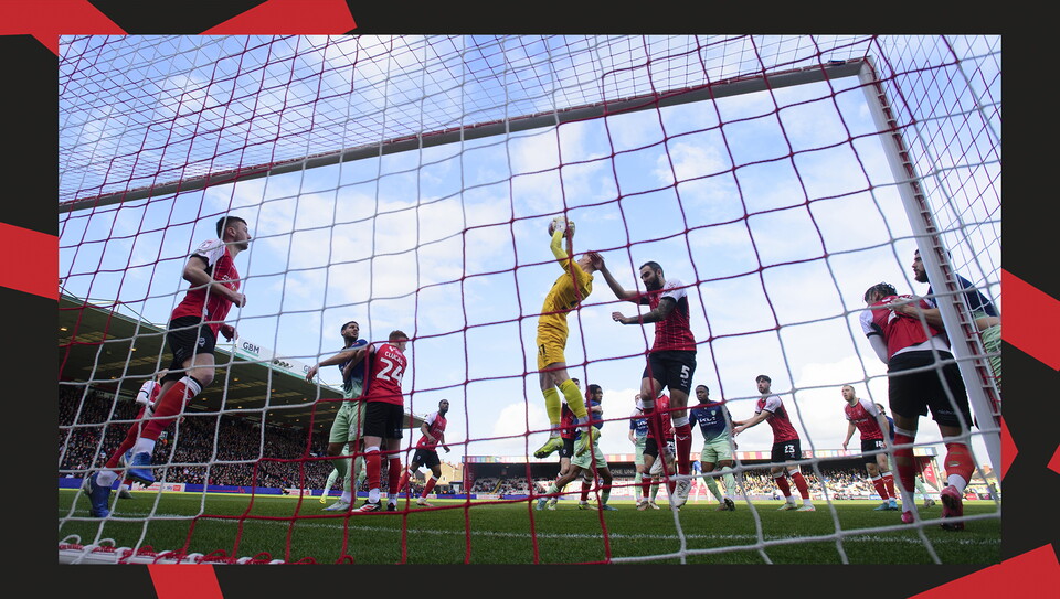 A match action image from City's home game against Burton Albion.