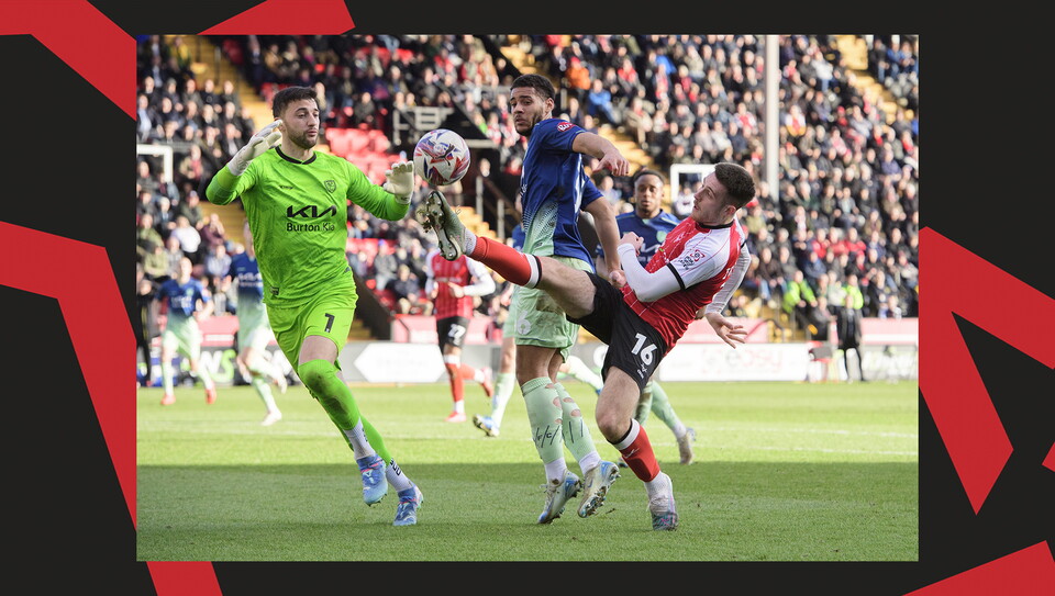 A match action image from City's home game against Burton Albion.