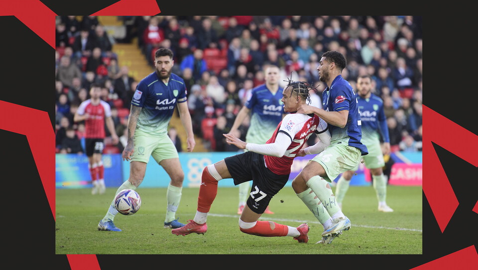 A match action image from City's home game against Burton Albion.