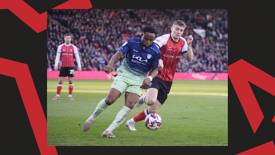 A match action image from City's home game against Burton Albion.